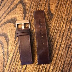 MVMT interchangeable brown leather watch band